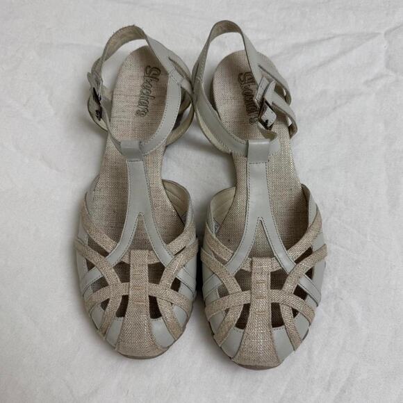 Skechers | Shoes | Rare Y2k Vintage Skechers Chunky Platform  Adorable Y2K Skechers Sandals Flats Cut Out Details Ankle Buckle Strap Size 9